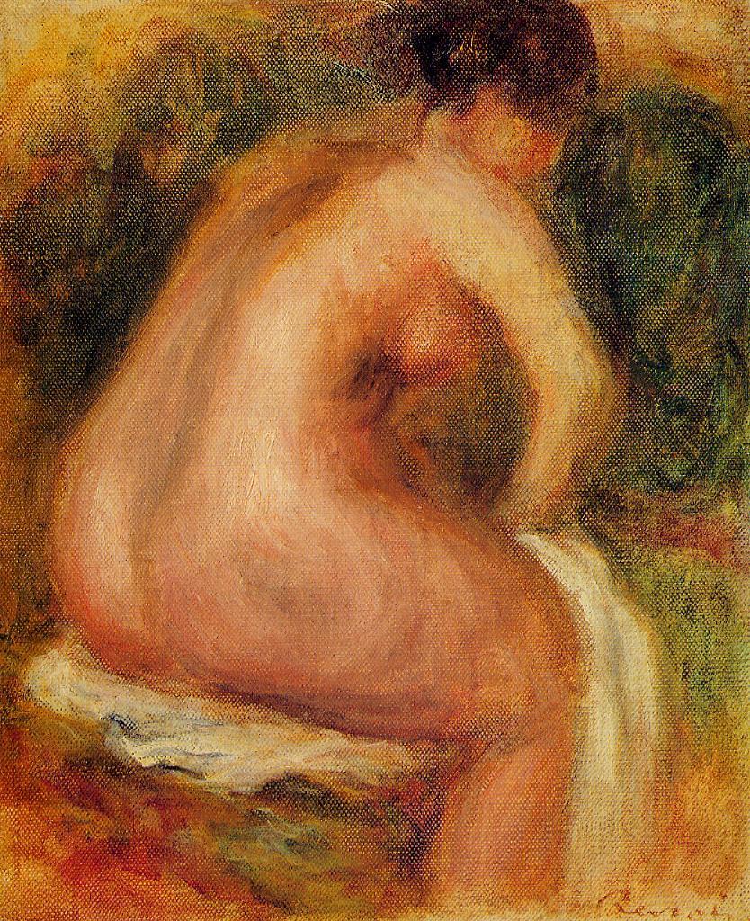 Seated Female Nude - Pierre-Auguste Renoir painting on canvas